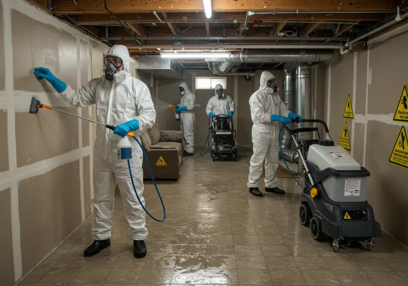 Basement Moisture Removal and Structural Drying process in Flora Vista, NM